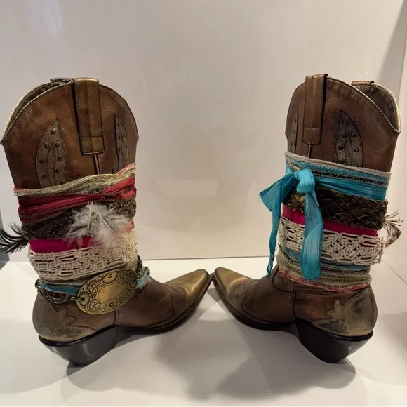 BCBGirls Bohemian Western Boots with Multicolor Accents - Picture 7 of 10